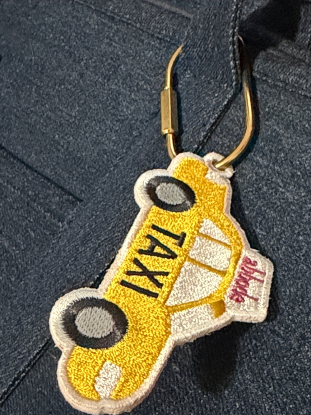 ABBODE Embroidered NYC yellow taxi key ring